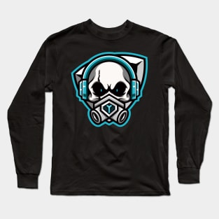 Skull gamer with elastomeric respirator Long Sleeve T-Shirt